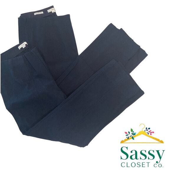 Vince Pants - ✨ 2-PC BUNDLE VINCE Side Zip High Rise Pants XL Black & Navy Luxe EUC 🩶